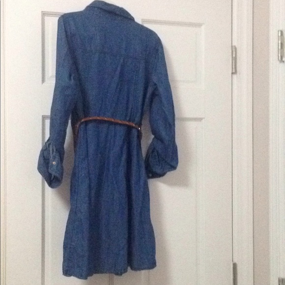 Denim dress with gold accents - Picture 2 of 3